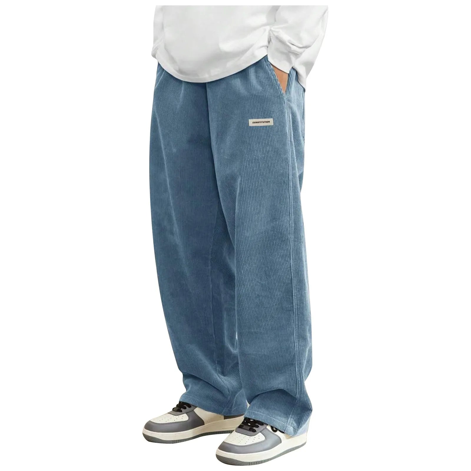 Men's Corduroy Sweatpants Loose-Fit Casual Trousers Baggy Hosen Regular Length Men's Cargo Pants Women's Cargo Pants